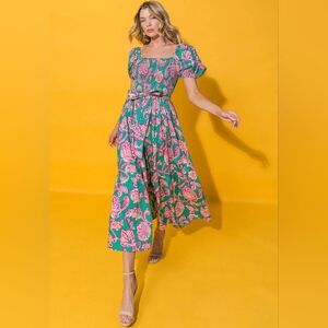 Flying Tomato Vibrant Teal and Pink Maxi Dress 22